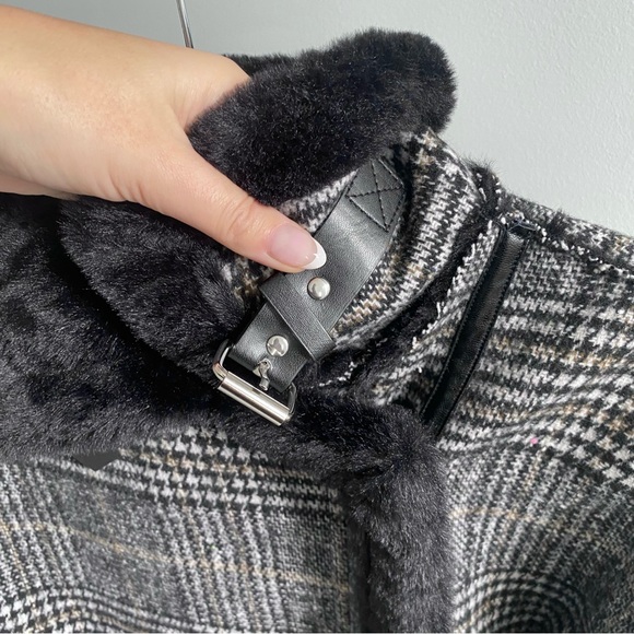 Nasty Gal Faux Fur Lined Coat with Buckle Features - Picture 7 of 9